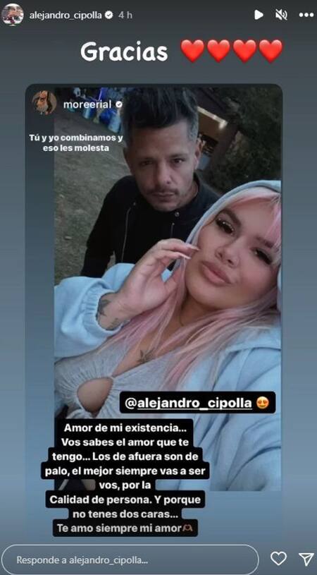 La historia que generó rumores de romance. Foto: Instagram.