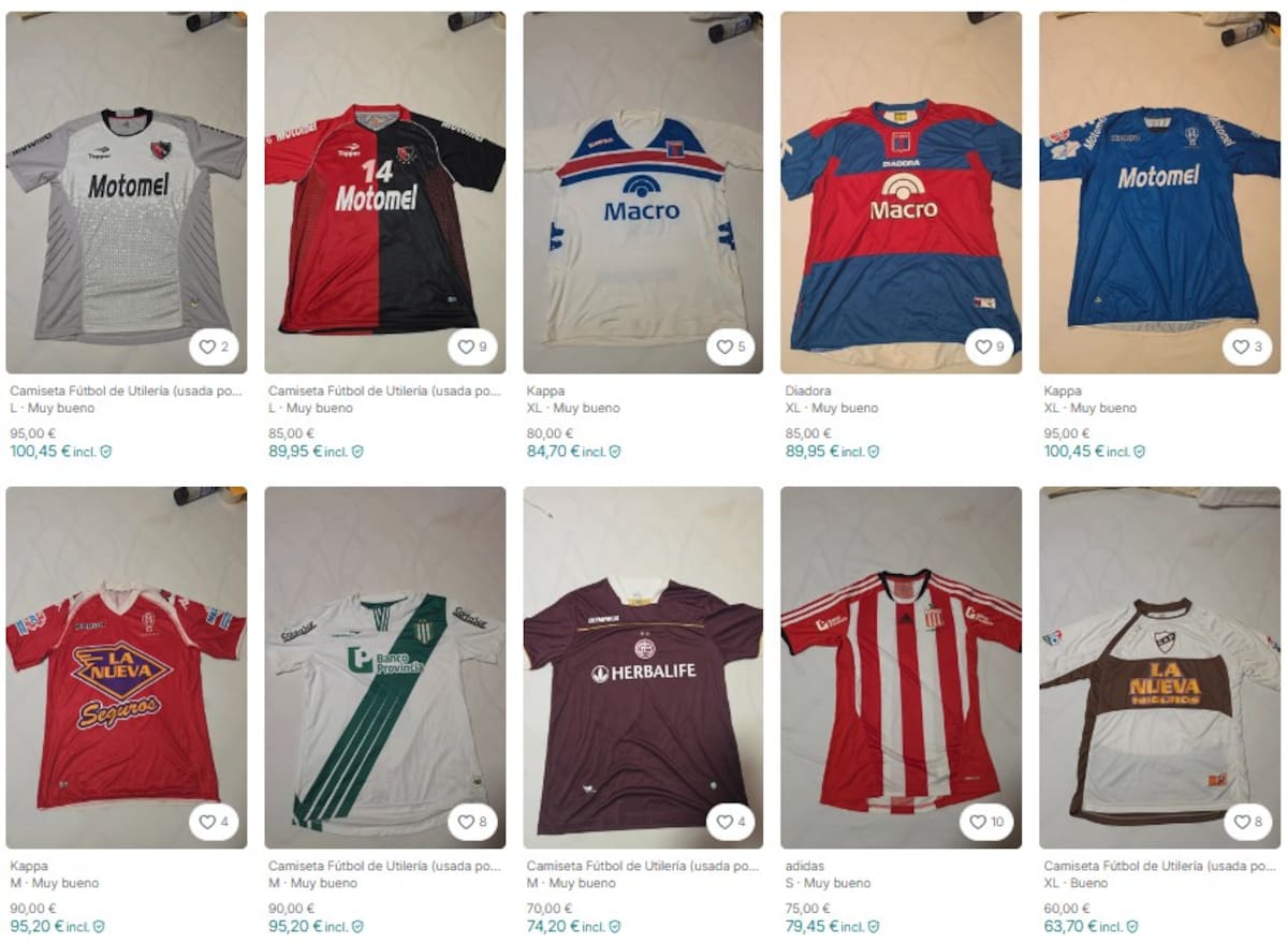 Lucas Aveldaño sorprendió al poner a la venta camisetas de distintos clubes en una reconocida plataforma europea de segunda mano.
