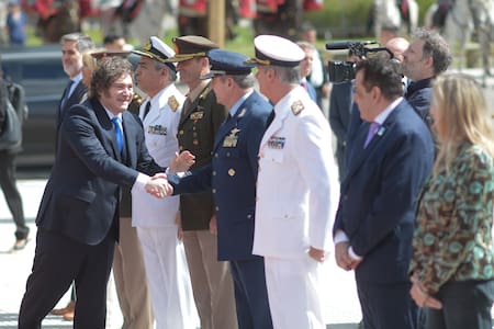Javier MIlei en el acto por el 248° aniversario del natalicio de José de San Martín