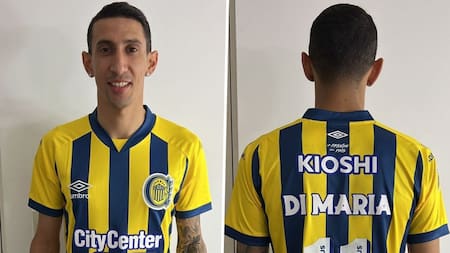 Ángel Di María con la camiseta de Rosario Central.