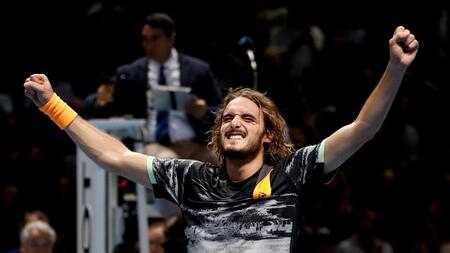 Festejo de Stefanos Tsitsipas en la final del ATP Finals, REUTERS
