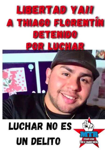 El MTR Votamos Luchar pidió por la liberación de Thiago Florentin.