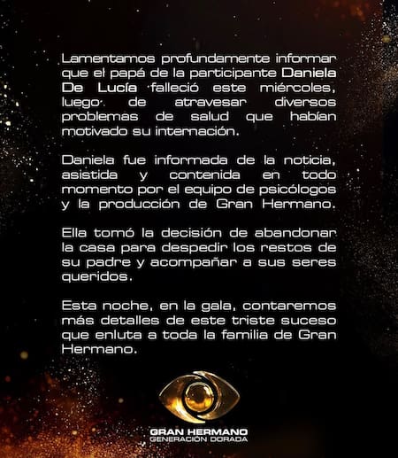 Gran Hermano comunicó la salida de una participante.