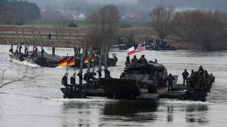 Maniobras militares de la OTAN en Korzeniewo, Polonia. Foto: Reuters.