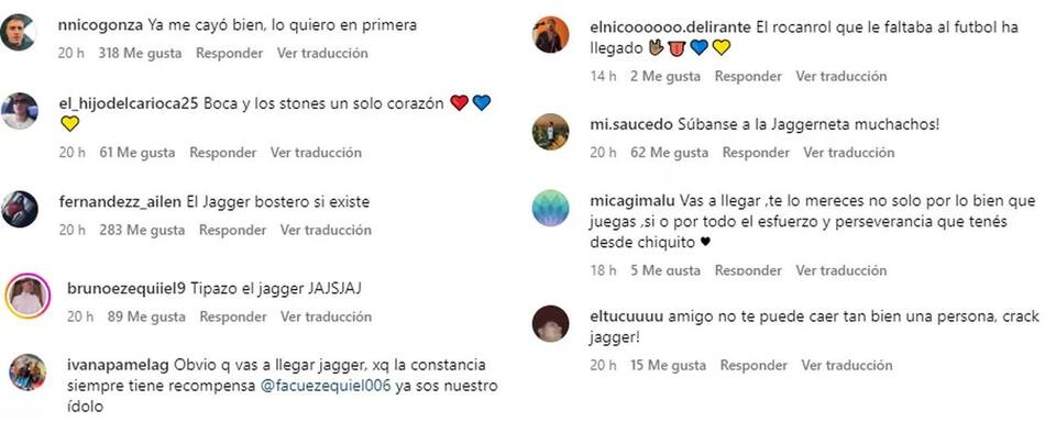 Comentario sobre Facundo Herrera, el Mick Jagger de las inferiores de Boca. Foto: Instagram.
