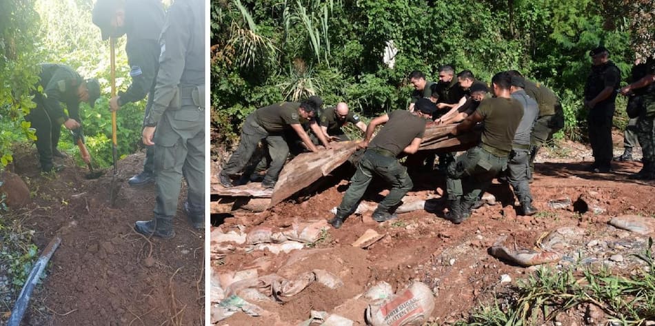 Traficaban aceite comestible a Bolivia a través de una manguera por la frontera, Fotos de Gendarmería Nacional
