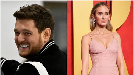 Michael Bublé y Emily Blunt. Fotos: Reuters.