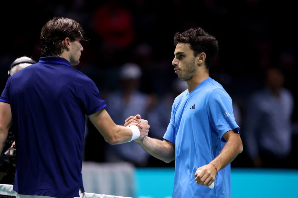 Triunfo de Francisco Cerúndolo ante Jack Draper en la Copa Davis. Foto: REUTERS.