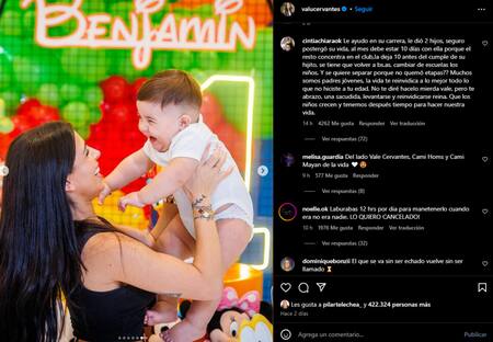 Los comentarios que recibió Valentina Cervantes tras separarse de Enzo Fernández. Foto: redes sociales.
