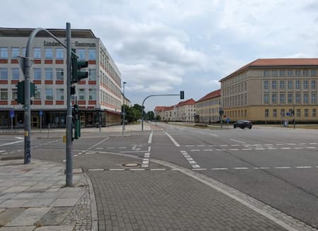 La ciudad de Eisenhüttenstadt, al este de Alemania. Foto: Google Earth.