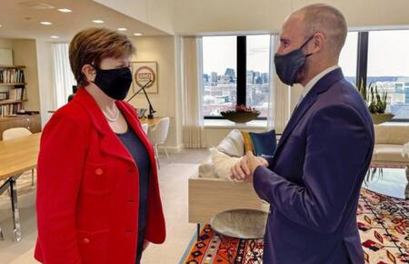 Directora del FMI y el ministro Guzmán, NA