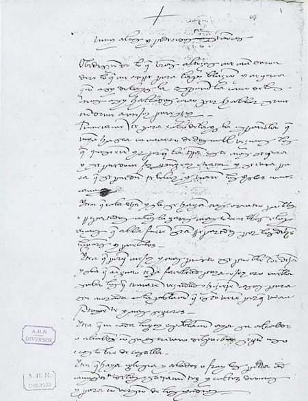 Carta de Cristóbal Colón subastada en Estados Unidos. Foto: Telam.