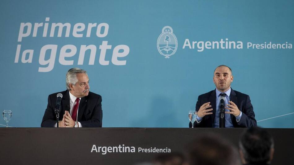 Alberto Fernández y Martín Guzmán. Foto: NA.