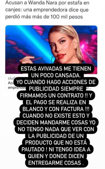 El enojo de Wanda Nara. Foto: Instagram/wanda_nara