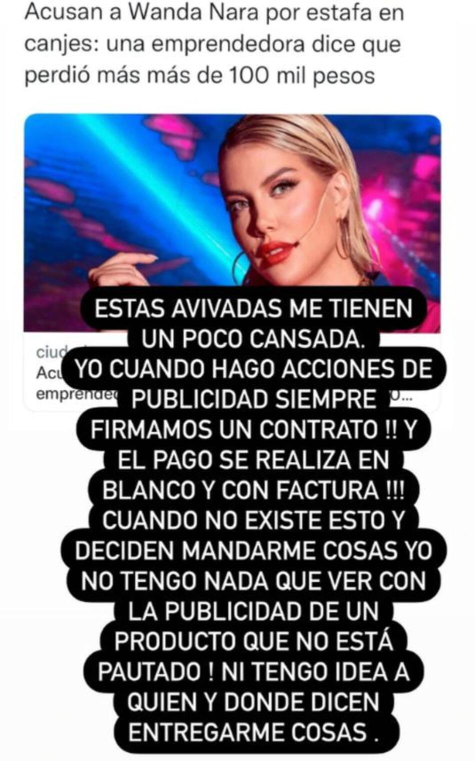 El enojo de Wanda Nara. Foto: Instagram/wanda_nara