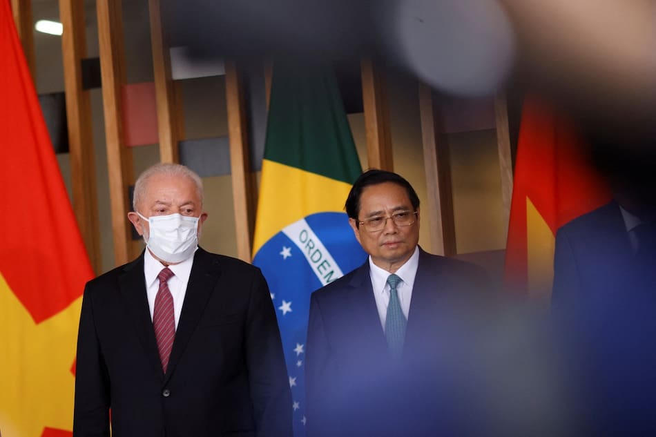 Lula da Silva y Pham Minh Chính se reunieron en el Palacio de Itamaraty. Foto: Reuters.