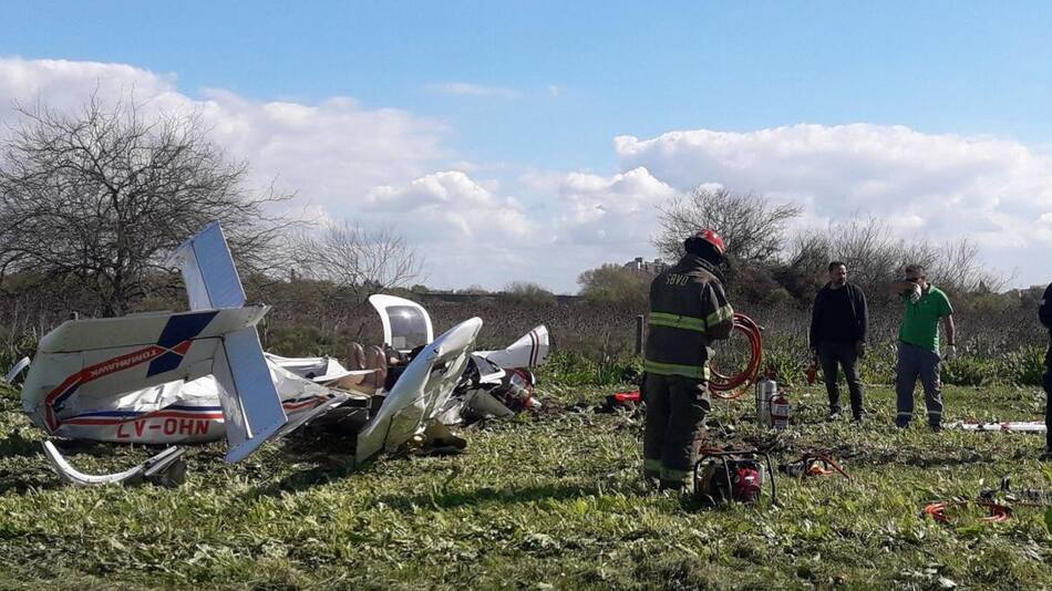 Accidente de una avioneta en Berazategui