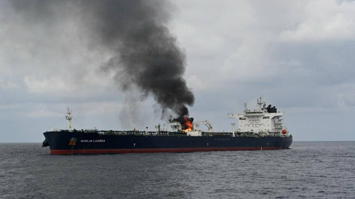 Buque Marlin Luanda, atacado por los hutíes de Yemen. Foto: Reuters.