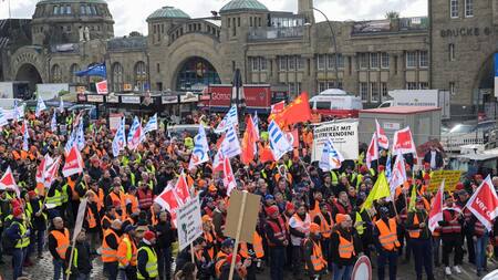Movilizaciones de sindicatos alemanes. Foto: Reuters.