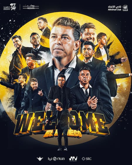 La presentación de Marcelo Gallardo .Foto: X @ittihad