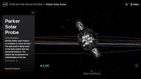 El sitio web de la NASA explica cómo funciona la "Parker Solar Probe". Foto: NASA.