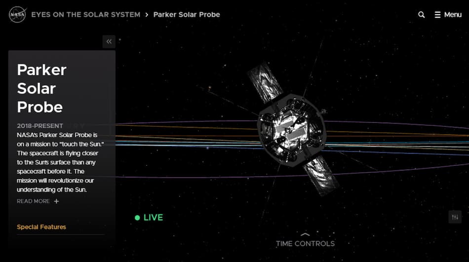 El sitio web de la NASA explica cómo funciona la "Parker Solar Probe". Foto: NASA.