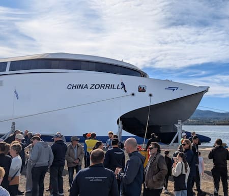 El buquebus China Zorrilla es 100% eléctrico. Foto: Buquebus.