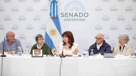 Cristina Kirchner se reunió con Curas Villeros. Foto: Senado
