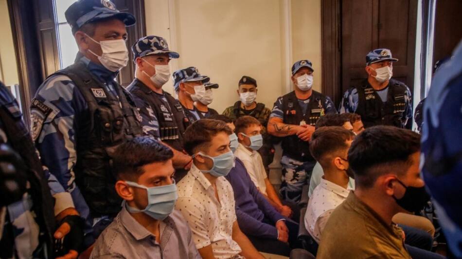 Ocho rugbiers acusados por el crimen de Fernando Báez Sosa. Foto: NA