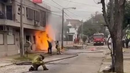 Explosión e incendio en San Martín. Foto: captura.