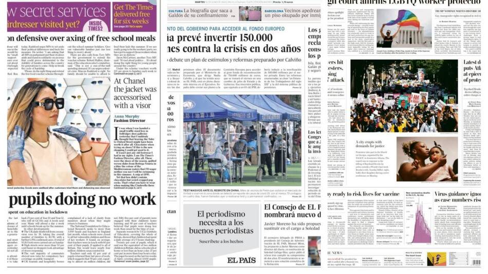 Tapas de diarios, martes 16 de junio de 2020