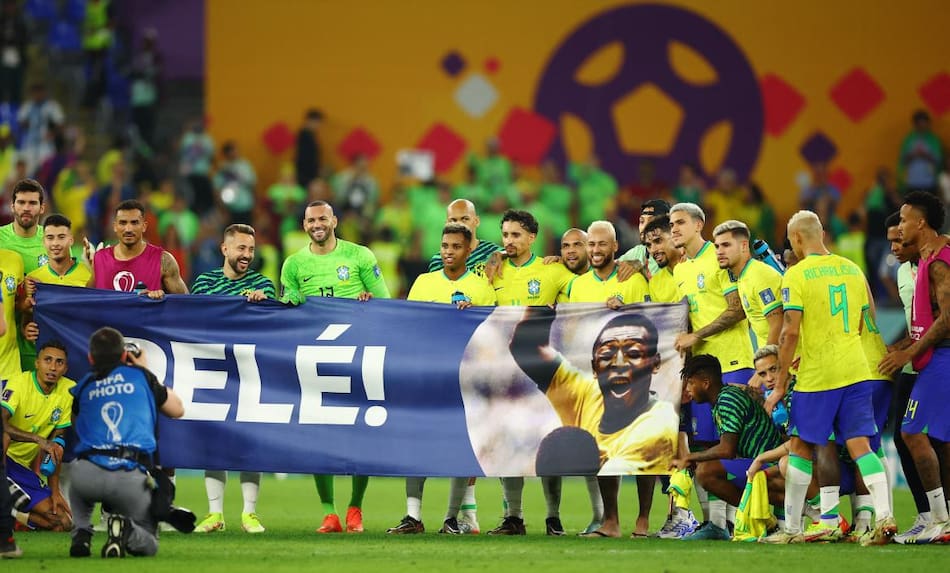 El apoyo de los futbolistas de Brasil a Pelé en el Mundial de Qatar. Foto: NA.