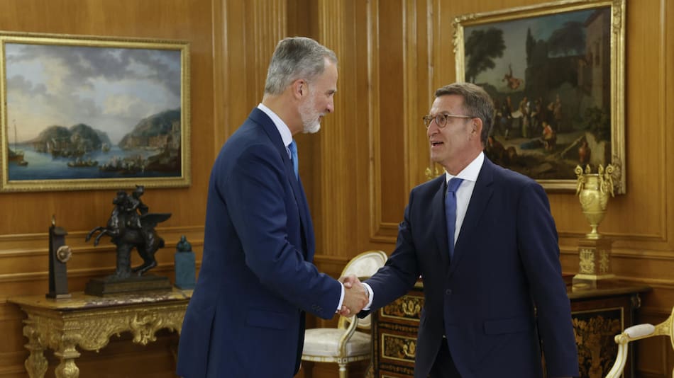 Núñez Feijóo con el rey Felipe VI. Foto: EFE.