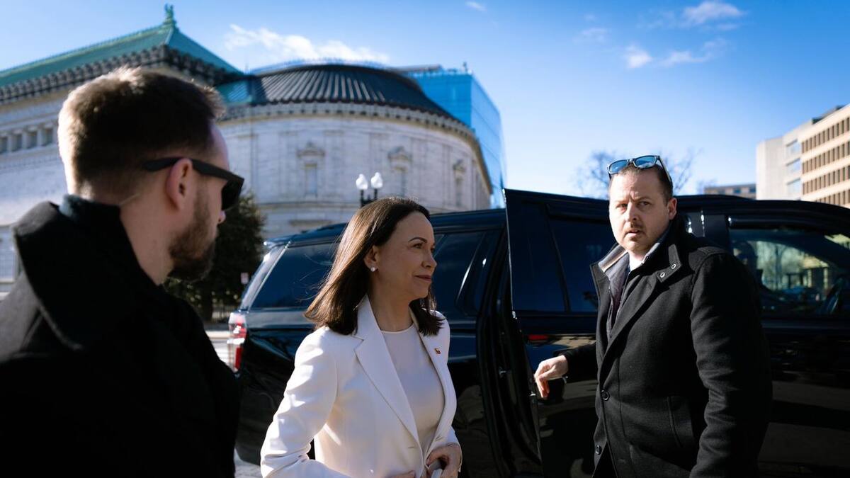 María Corina Machado llega a la Casa Blanca.