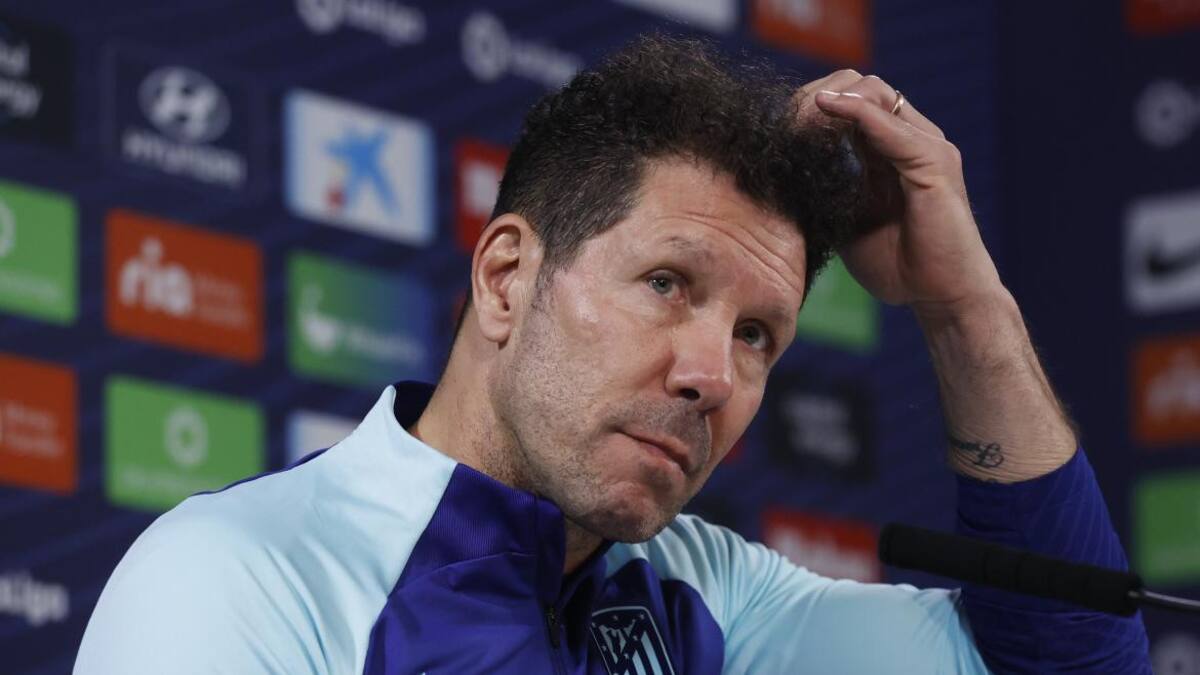 Conferencia de prensa de Diego Simeone. Foto: EFE.