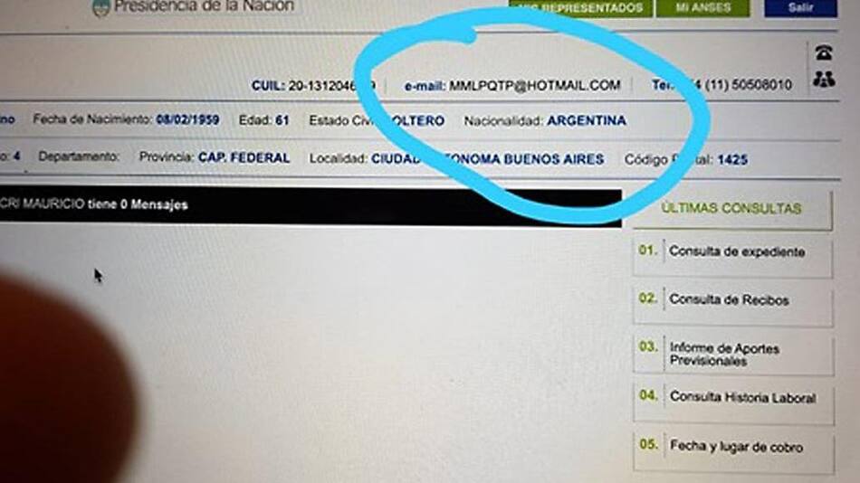 Hackeo en la cuenta de Mi ANSES de Mauricio Macri