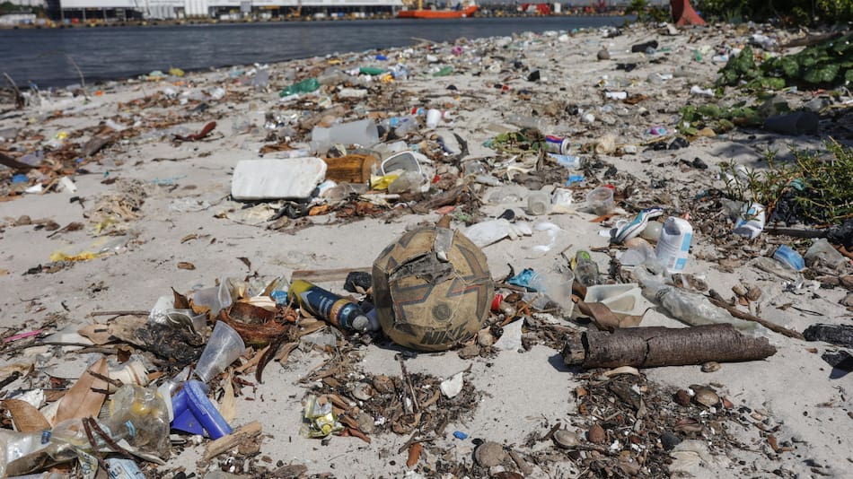 Contaminación en una isla de Brasil. Foto: EFE.