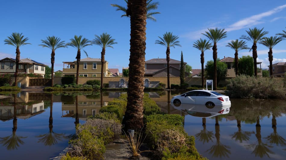 El paso de la tormenta Hilary por California. Foto: EFE