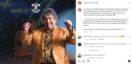 Cacho Deicas fue dado de alta. Foto: Instagram.