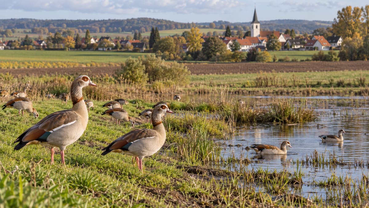 Un estudio de cuatro años en Alemania reveló que los gansos egipcios consumen cultivos de maíz y transportan 17 especies de parásitos.