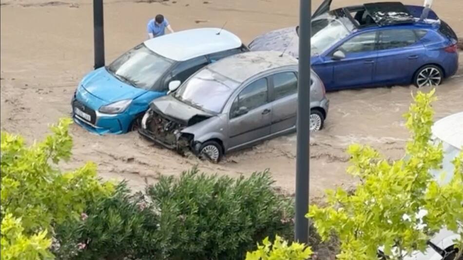 Imágenes impactantes de las inundaciones en Zaragoza, España. Foto: Reuters.