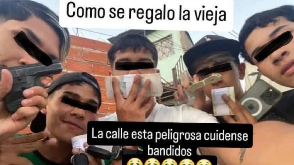 El mensaje de los delincuentes. Foto: captura Instagram