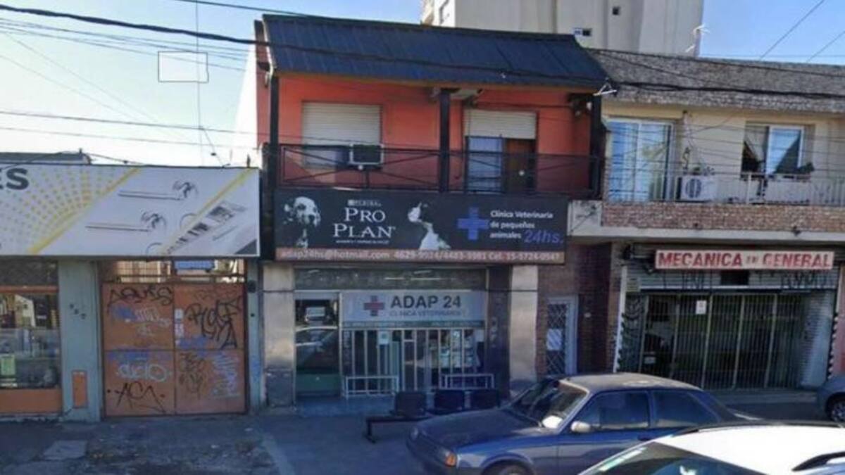 Veterinaria donde fue atacado el veterinario por una pareja, foto NA