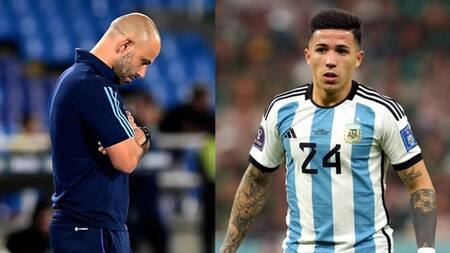 Javier Mascherano y Enzo Fernández. Foto: NA.