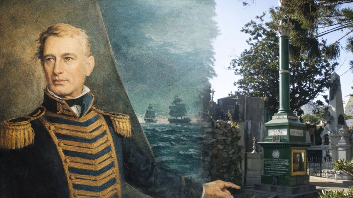 La Tumba del Almirante Guillermo Brown, padre de la Armada Argentina. Cementerio de la Recoleta
