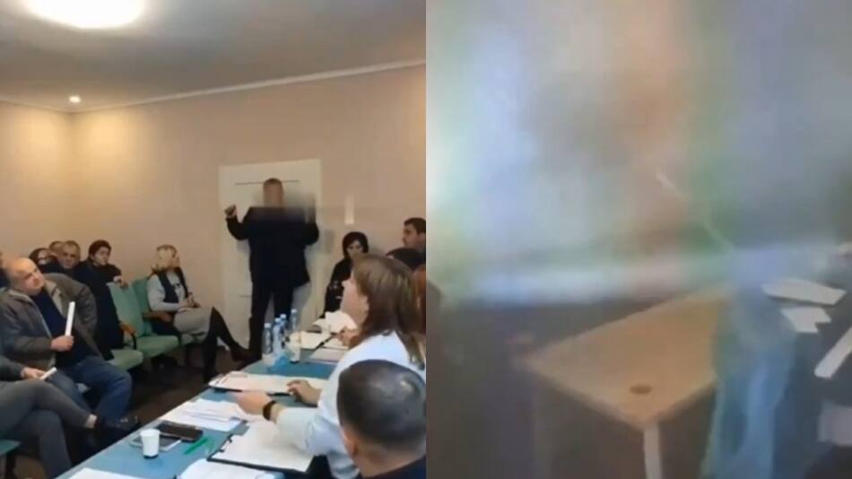 Funcionario ucraniano detona tres granadas y provoca más de 20 heridos. Fotos: captura de pantalla.