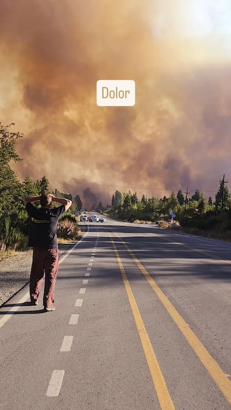 Fuerte incendio en El Bolsón. Foto: ElBolsónTrekking.