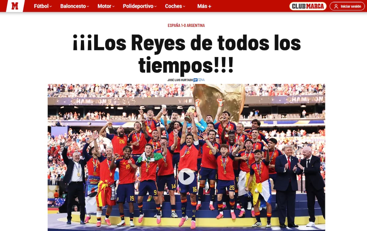 Tapa de medios españoles tras la final del Mundial.