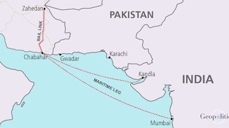 Mapa del puerto Chabahar.