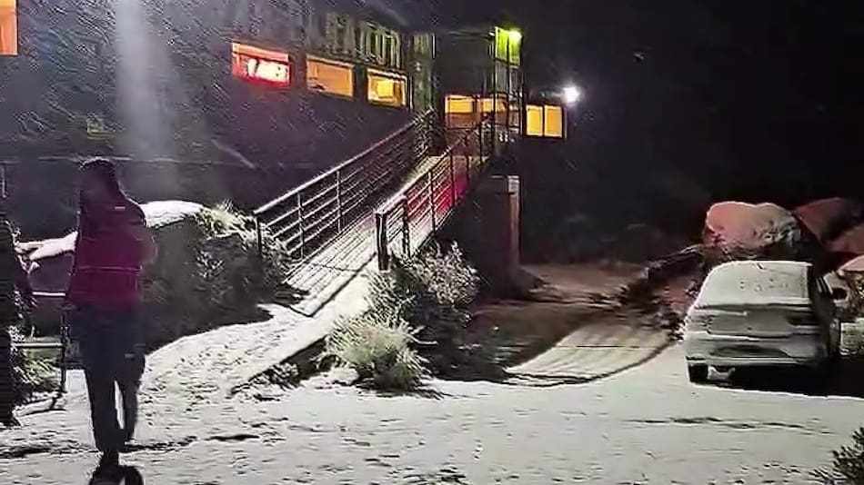 Nevada en las Altas Cumbres de Córdoba. Foto: Captura de video.